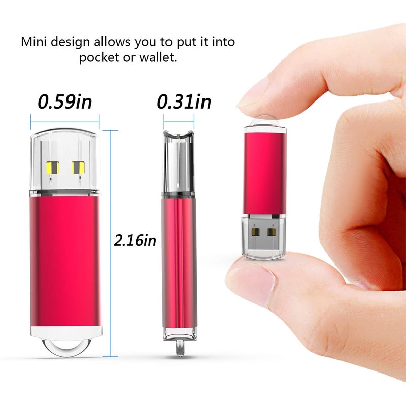 RAOYI 10PCS 8G USB Flash Drive USB 2.0 Memory Stick Bulk Thumb Drive Pen Drive Jump Drive-Red - Image 3
